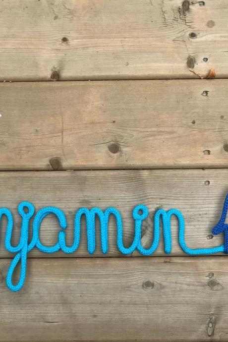 Personalized Name, Tricotin, Personalized Gift, Customizided Gift, Baby Shower Gift, Party Favors,tricoline,knitted Word, Nursery Decor