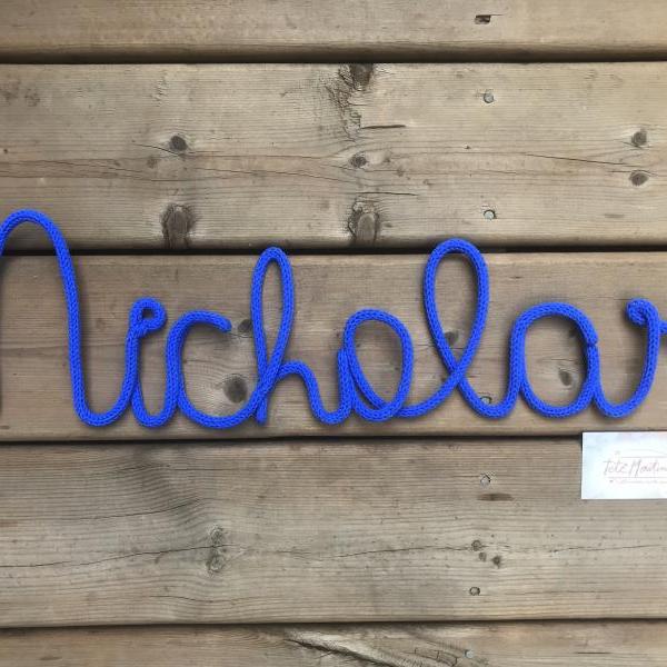Nursery Name Sign,Personalized Name,Tricotin,Personalized Gift,Custom Name, Baby Shower Gift,Party Favors,Knitted Word,Nursery Decor